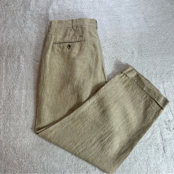 Nautica Men’s 100% Linen Pants Tan Size 34x32 - Picture 5 of 8